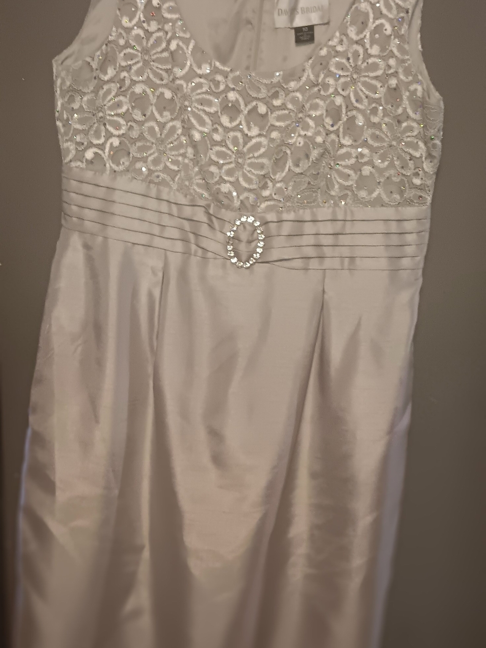 David’s Bridal Lace & Shantung Jacket Dress Mother of the Bride Formal Champagne - Picture 4 of 7